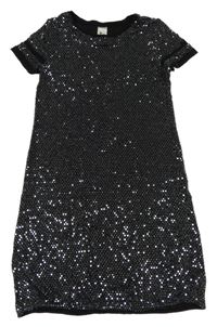 Čierno-strieborné flitrové šaty C&A
