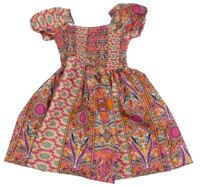 Farebné vzorované žabičkové šaty Shein