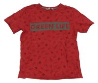 Červené tričko s obrázkami a nápisom Boboli