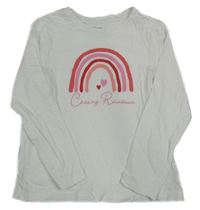 Biele tričko s dúhou Primark