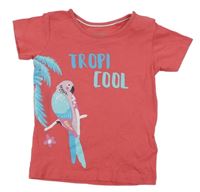 Ružové tričko s papouškem Lupilu