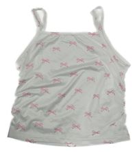 Bílý crop top s mašličkami 