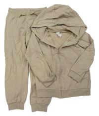 2set - Béžová propínací mikina s kapucí + tepláky H&M