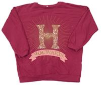 Tmavorůžová oversize mikina Harry Potter Tu