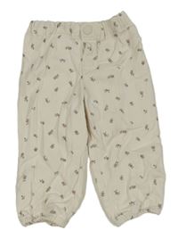 Smotanové kvetované cuff rifle H&M