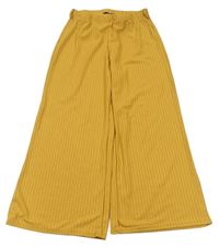 Okrové rebrované culottes nohavice New Look