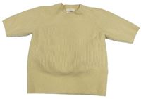 Béžový rebrovaný kašmírový crop sveter H&M