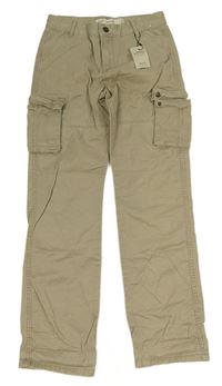 Šedobéžové cargo plátenné nohavice Denim Co.