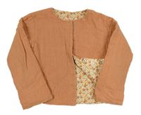 Skořicová mušelínová žebrovaná/prošívaná zateplená crop bunda H&M