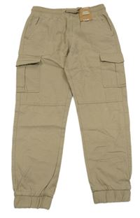 Nové - béžové cargo cuff plátěné kalhoty St. Bernard