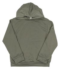 Khakišedá mikina s potlačou a kapucňou SHEIN