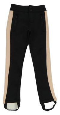 Černo-světlepudrové thermo jezdecké šponovky ZARA