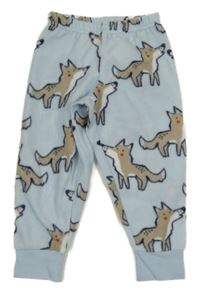 Světlemodré fleecové pyžamové kalhoty s liškami C&A