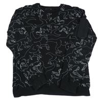 Čierna mikina s dinosaurami Nutmeg