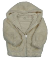 Smotanová kožušinová podšitá bunda s kapucňou F&F