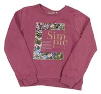 Svetlovínový á mikina s kvetmi a nápismi ONLY