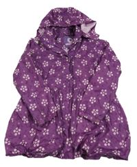 Purpurová vzorovaná šušťáková jarná balonová parka s odopínacíá kapucňou TCM