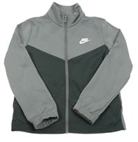 Černošedo-tmavošedá thermo propínací mikina s logem Nike