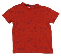 Červené tričko s obrázky - kolo FAME FOREVER