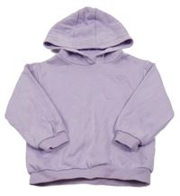 Levandulová mikina so srdiečkom a kapucňou C&A