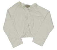 Bílé propínací svetrové bolérko s korálkami St. Bernard