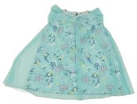 Belasé trblietavé tylové šaty s vtáčky a motýlikmi a kvietkami a volánikmi INFINITY KIDS