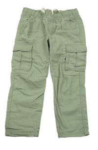 Světlekhaki cargo relaxed PULL ON plátěné kalhoty H&M