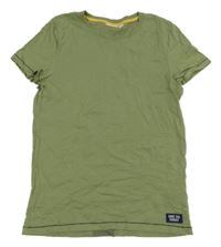 Khaki tričko s nášivkou a nápismi Kids