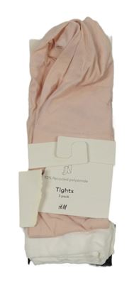 Nové - 3x - Silonky - Světlerůžové, bílé, černé H&M