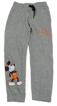 Šedé melírované tepláky s Mickey Disney