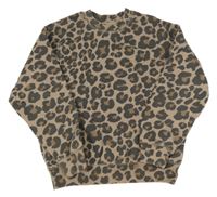 Béžovo-hnedo-čierna vzorovaná mikina H&M