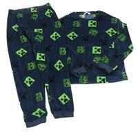 Tmavomodré plyšové pyžamo s Minecraft M&S