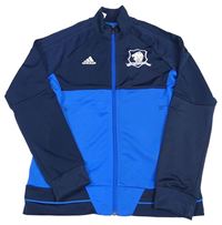 Tmavomodro-modrá športová prepínaci mikina s výšivkou Adidas