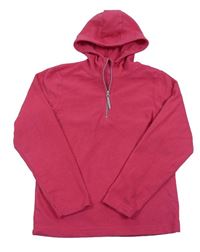 Tmavoružová fleecová funkčná mikina s kapucňou zn. Mountain Warehouse