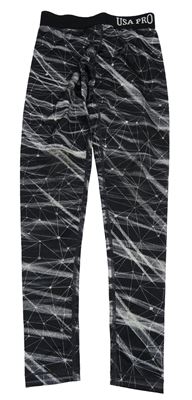 Černé vzorované sportovní legíny USA pro