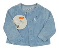 Nové - Svetlomodré zamatové prepínaci tričko s mesiacom Leigh Tucker