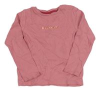 Starorůžové triko s nápisem S. Oliver