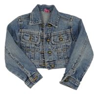 Modrá rifľová crop bunda Tik&Tak