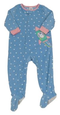 Modrý fleecový overal s raketou s králikom a hviezdami Carter's