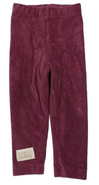 Vínové žebrované sametové legíny s nášivkou Nutmeg