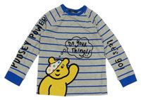 Sivo-modré pruhované tričko s Pudseym George