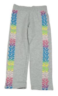 Šedé melírované tepláky se srdíčky Pocopiano