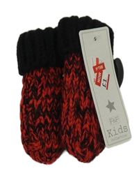 Nové - Cihlovo-černé melírované pletené palcové rukavice F&F