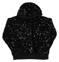 Černá flitrová podšitá mikina s kapucí Dunnes