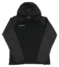 Černá sportovní/šusťáková funkční mikina s logem a kapucí Nike