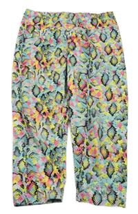 Farebné vzorované športové capri legíny