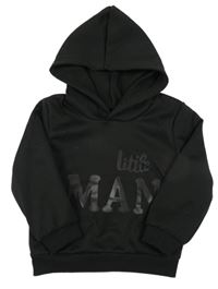 Černá mikina s nápisem a kapucí