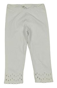 Biele capri legíny s perforovanýmí bodky H&M