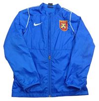 Modrá šušťáková športová funkčná bunda s erbem a logom Nike