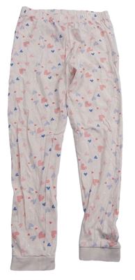 Světelrůžové pyžamové nohavice so srdiečkami Lupilu